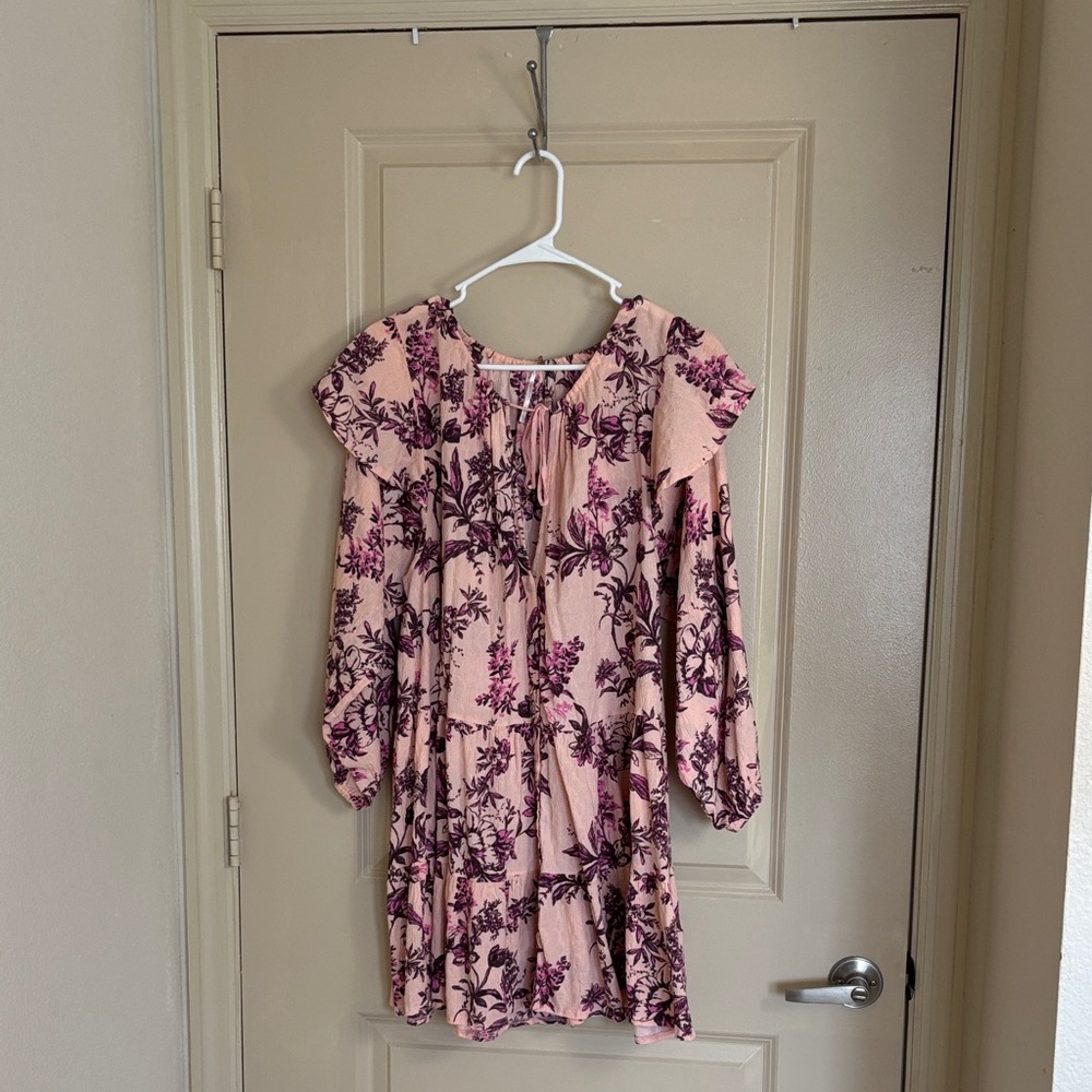 Free People Floral Pink and Purple Dress